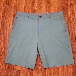 Tommy Bahama Chino Shorts Men 38 Light Blue Slash‎ Pockets Performance Golf